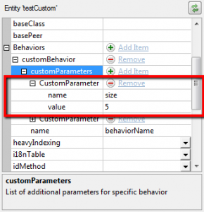 Configure custom param value in Propel ORM behavior